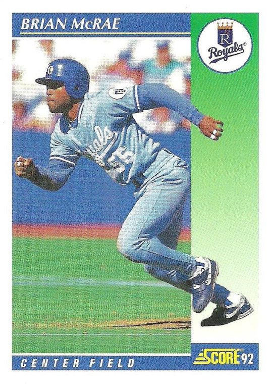 1992 Score #478 Brian McRae VG  Kansas City Royals 