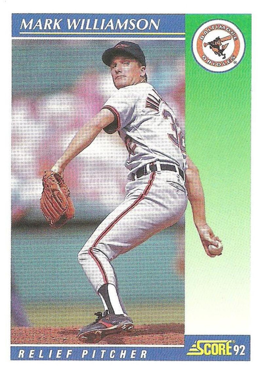 1992 Score #487 Mark Williamson VG  Baltimore Orioles 