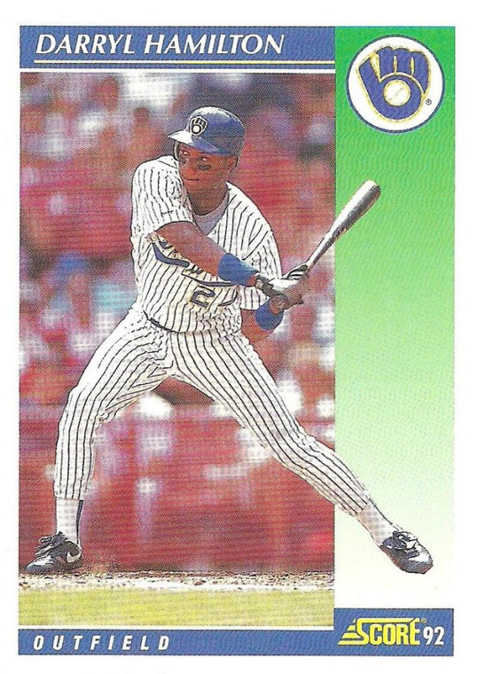 1992 Score #497 Darryl Hamilton VG  Milwaukee Brewers 