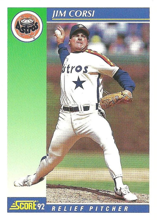 1992 Score #524 Jim Corsi VG  Houston Astros 
