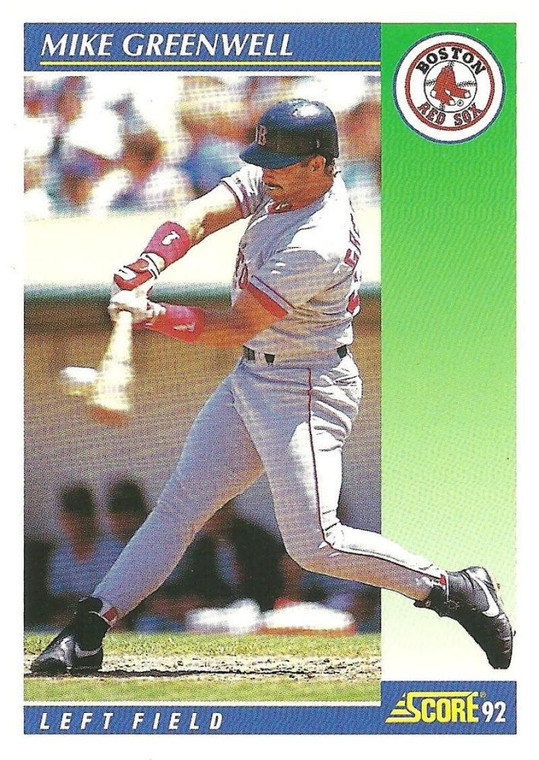 1992 Score #545 Mike Greenwell VG  Boston Red Sox 