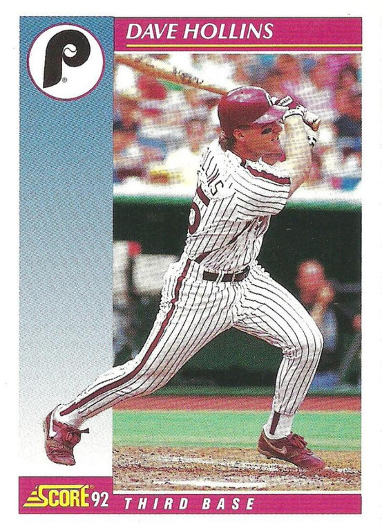 1992 Score #553 Dave Hollins VG  Philadelphia Phillies 