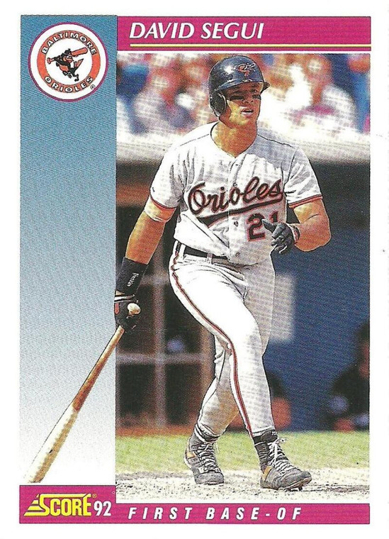 1992 Score #554 David Segui VG  Baltimore Orioles 