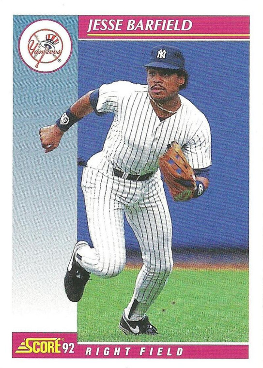 1992 Score #565 Jesse Barfield VG  New York Yankees 