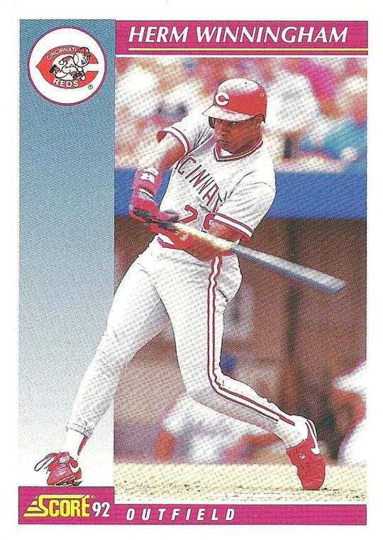 1992 Score #574 Herm Winningham VG  Cincinnati Reds 