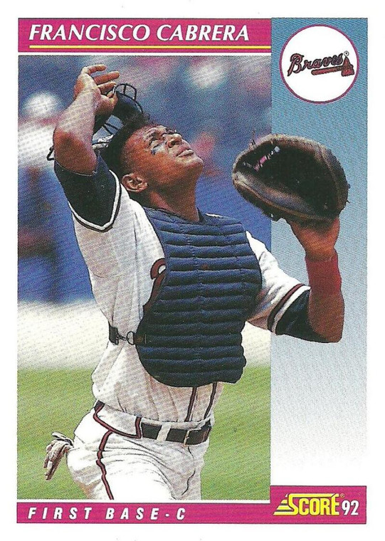 1992 Score #581 Francisco Cabrera VG  Atlanta Braves 