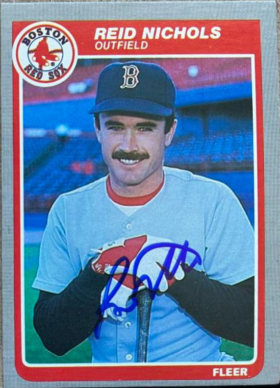 Reid Nichols Autographed 1985 Fleer #164 Boston Red Sox Card