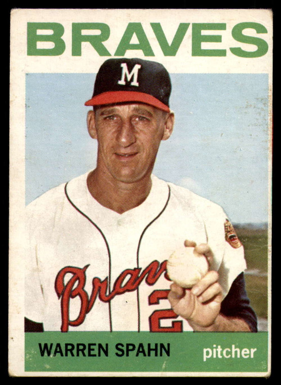 1964 Topps #400 Warren Spahn VG Milwaukee Braves 