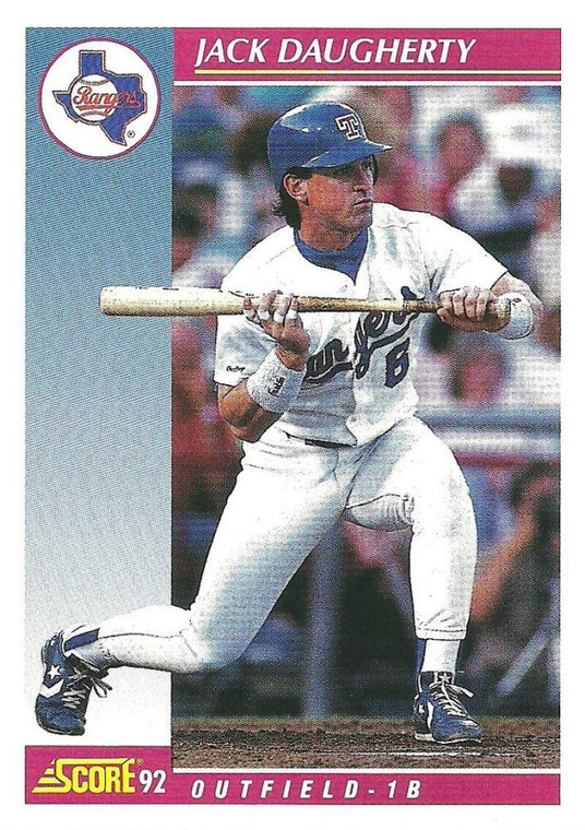 1992 Score #622 Jack Daugherty VG  Texas Rangers 