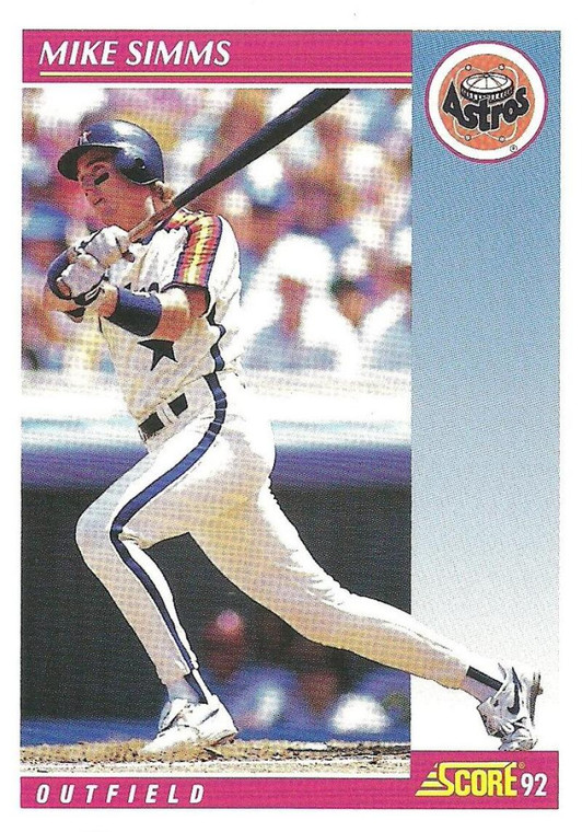 1992 Score #632 Mike Simms VG  Houston Astros 