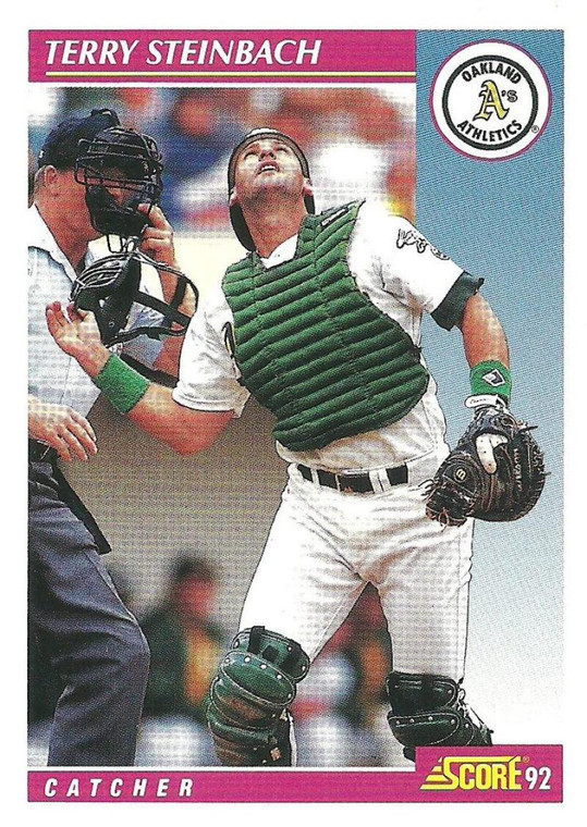 1992 Score #633 Terry Steinbach VG  Oakland Athletics 