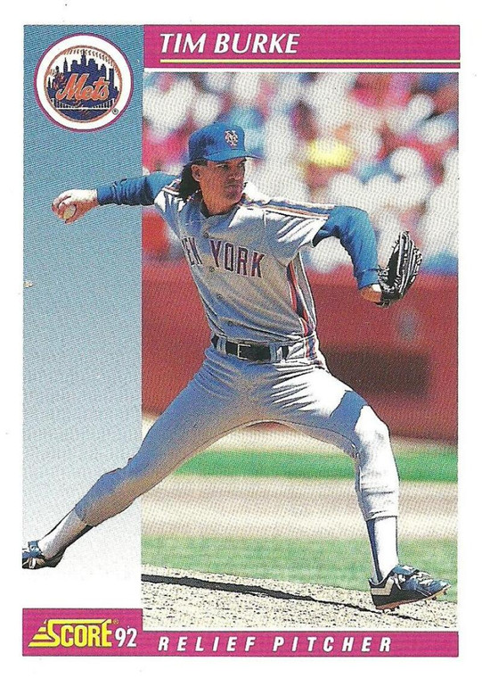 1992 Score #651 Tim Burke VG  New York Mets 
