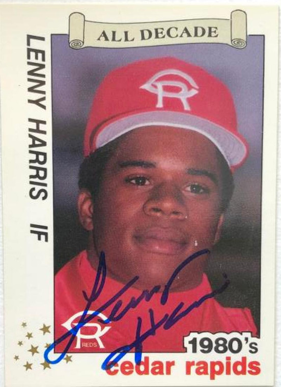 Lenny Harris Autographed 1990 Best Cedar Rapids Reds All Decade Team #3