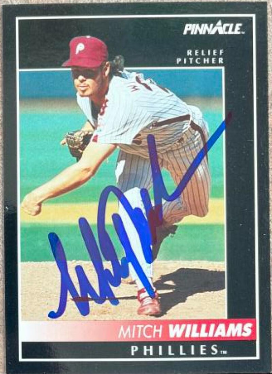 Mitch Williams Autographed 1992 Pinnacle #406