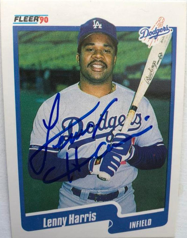 Lenny Harris Autographed 1990 Fleer #397