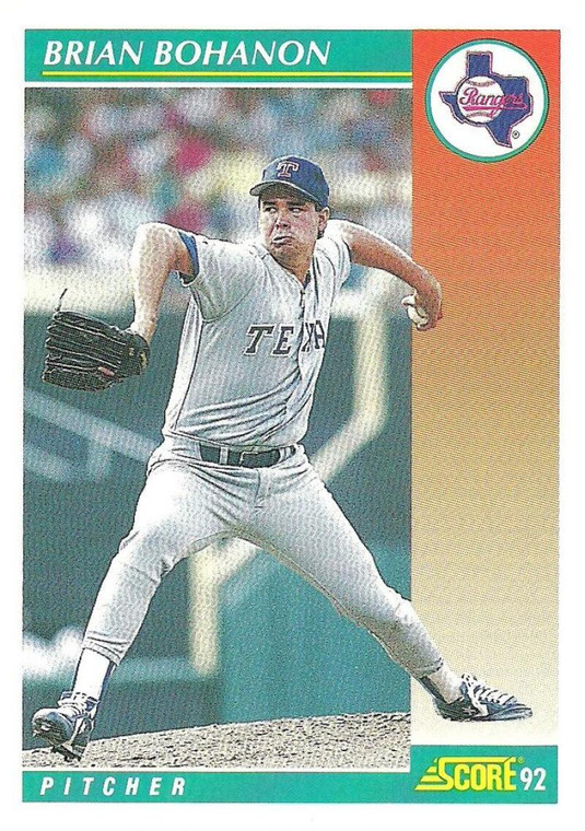 1992 Score #672 Brian Bohanon VG  Texas Rangers 