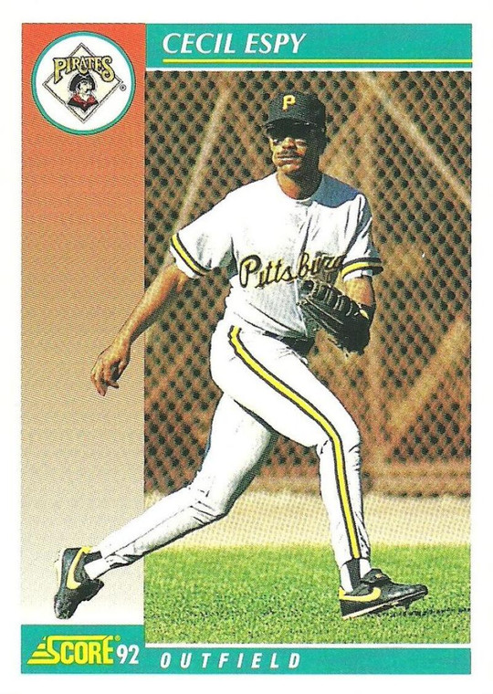 1992 Score #673 Cecil Espy VG  Pittsburgh Pirates 