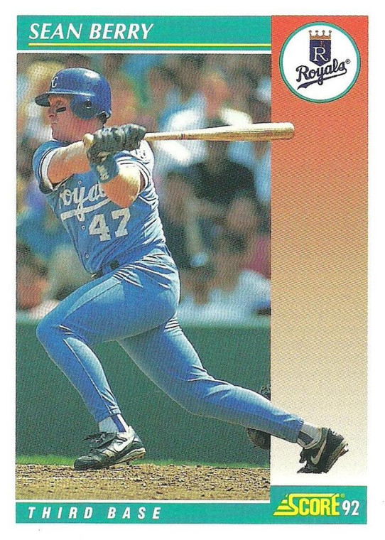 1992 Score #678 Sean Berry VG  Kansas City Royals 