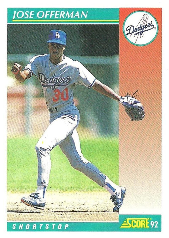 1992 Score #699 Jose Offerman VG  Los Angeles Dodgers 