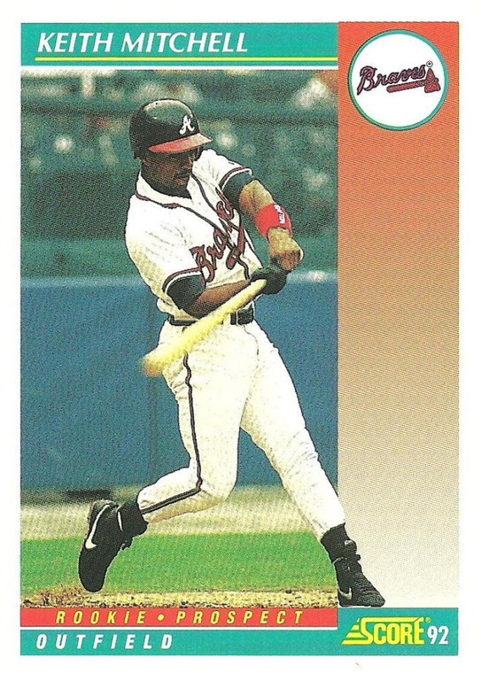 1992 Score #748b Keith Mitchell VG  Atlanta Braves 