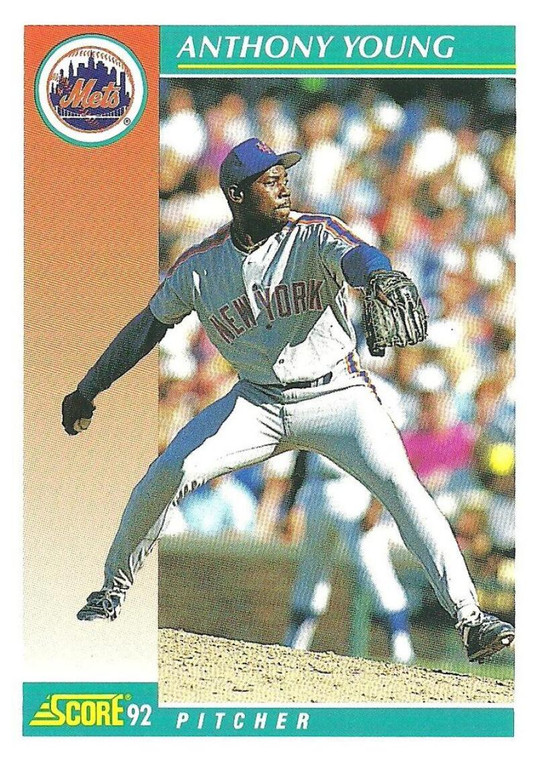 1992 Score #756b Anthony Young VG  New York Mets 