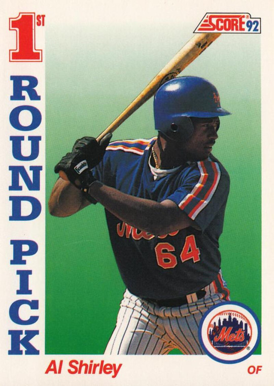 1992 Score #802 Al Shirley VG  RC Rookie New York Mets 
