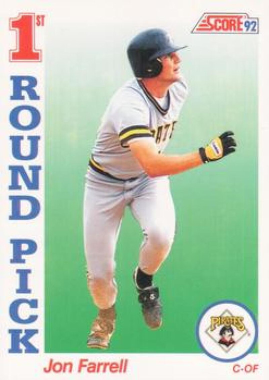 1992 Score #804 Jon Farrell VG  RC Rookie Pittsburgh Pirates 