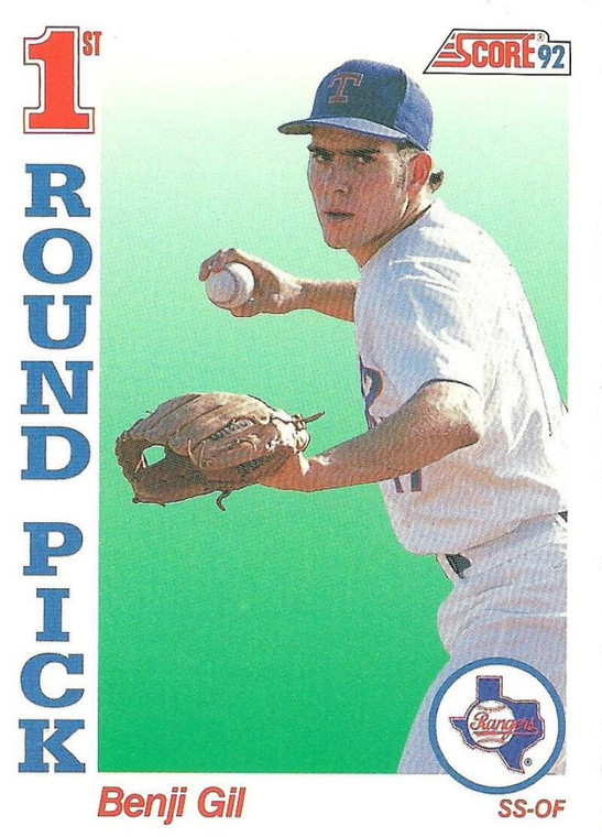 1992 Score #808 Benji Gil VG  RC Rookie Texas Rangers 