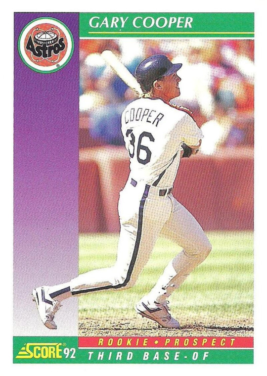 1992 Score #840 Gary Cooper VG  RC Rookie Houston Astros 