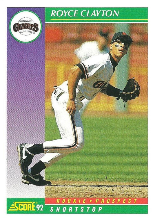 1992 Score #841 Royce Clayton VG  San Francisco Giants 