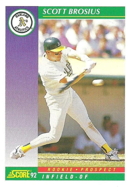 1992 Score #846 Scott Brosius VG  RC Rookie Oakland Athletics 