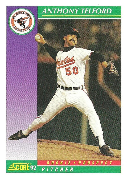 1992 Score #853 Anthony Telford VG  Baltimore Orioles 