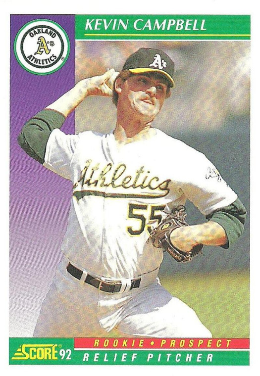 1992 Score #855 Kevin Campbell VG  RC Rookie Oakland Athletics 