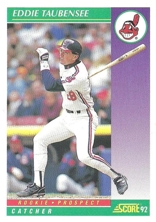 1992 Score #871 Eddie Taubensee VG  RC Rookie Cleveland Indians 