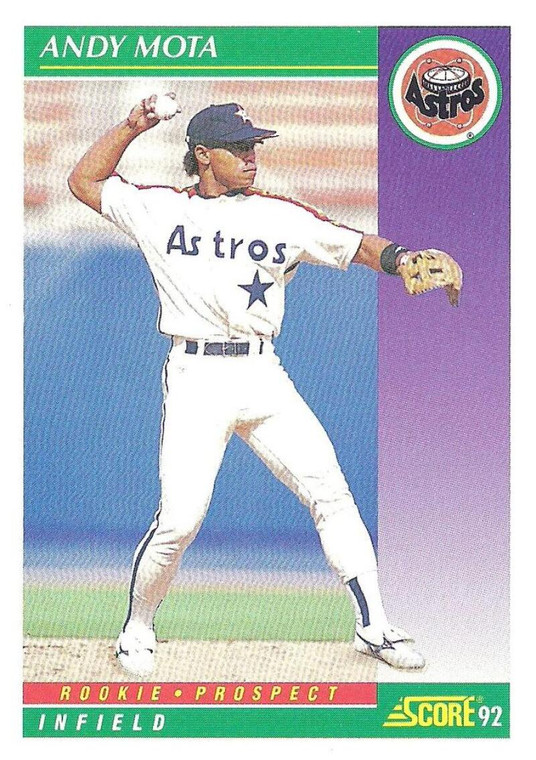 1992 Score #872 Andy Mota VG  Houston Astros 