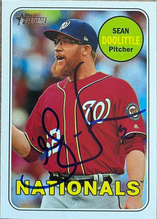 Sean Doolittle Autographed 2018 Topps Heritage #315