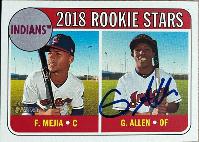 Greg Allen Autographed 2018 Topps Heritage #244