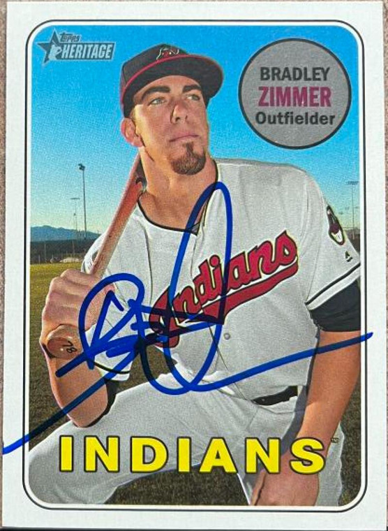 Bradley Zimmer Autographed 2018 Topps Heritage #61
