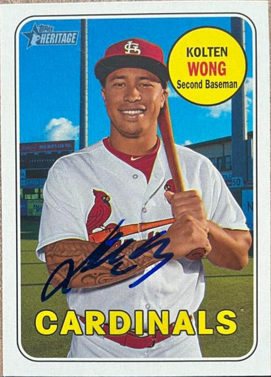 SOLD 134767 Kolten Wong Autographed 2018 Topps Heritage #121