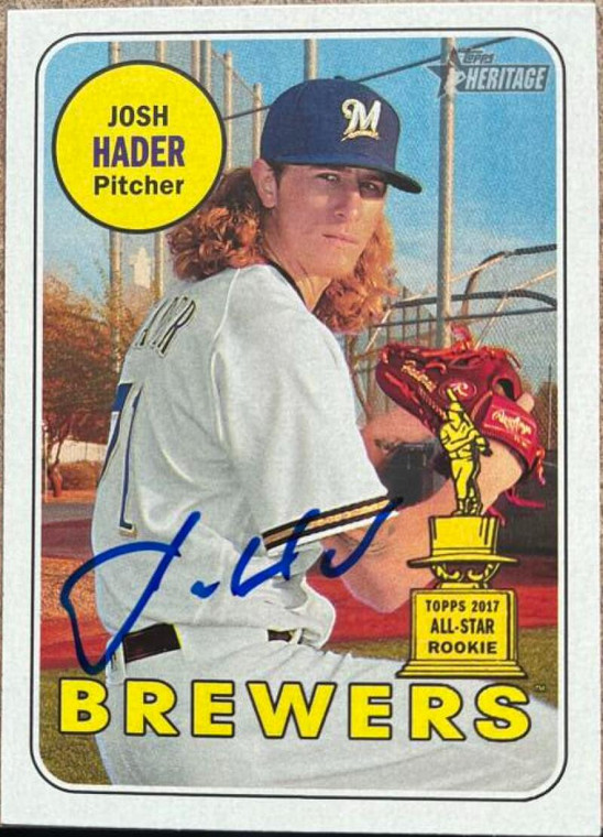 Josh Hader Autographed 2018 Topps Heritage #150