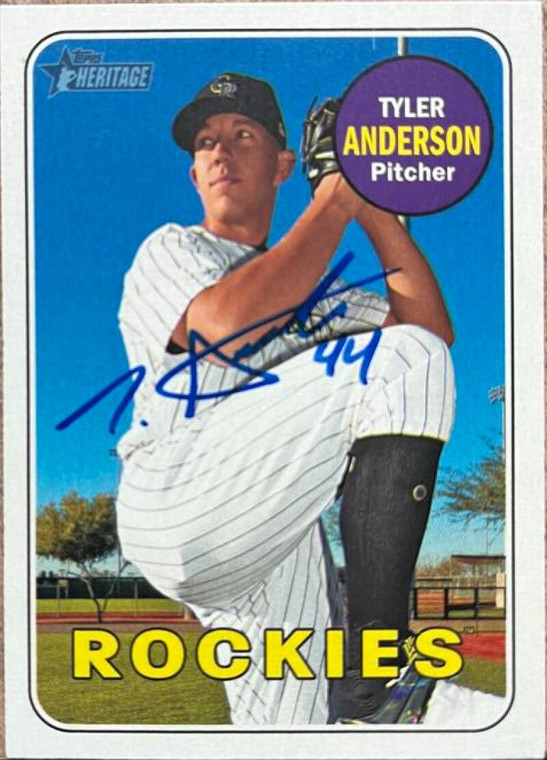 Tyler Anderson Autographed 2018 Topps Heritage #486