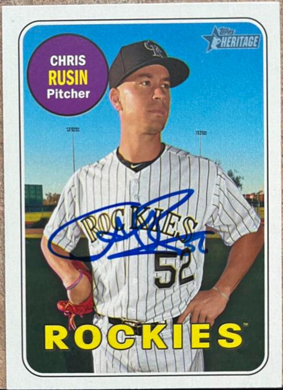SOLD 134799 Chris Rusin Autographed 2018 Topps Heritage #237