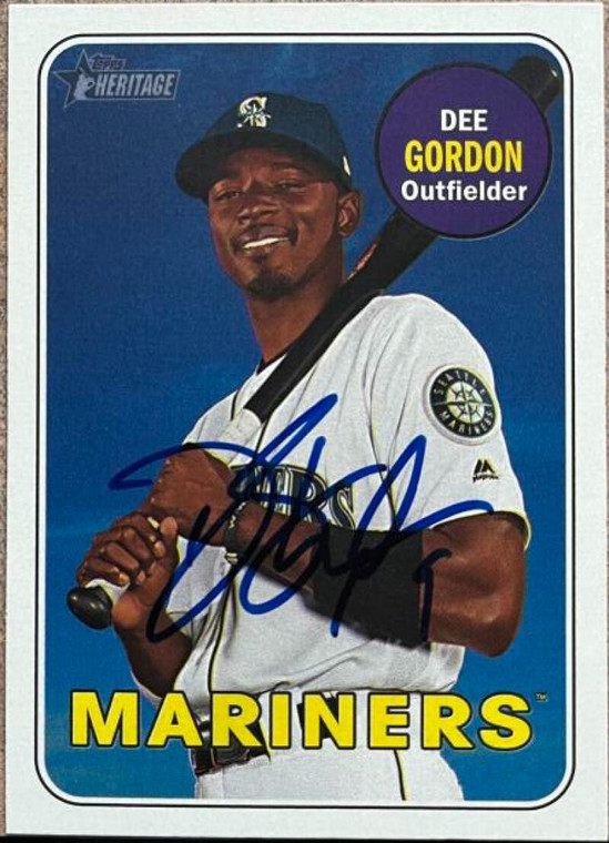 Dee Gordon Autographed 2018 Topps Heritage #209