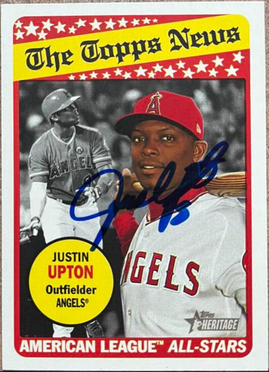 Justin Upton Autographed 2018 Topps Heritage #103