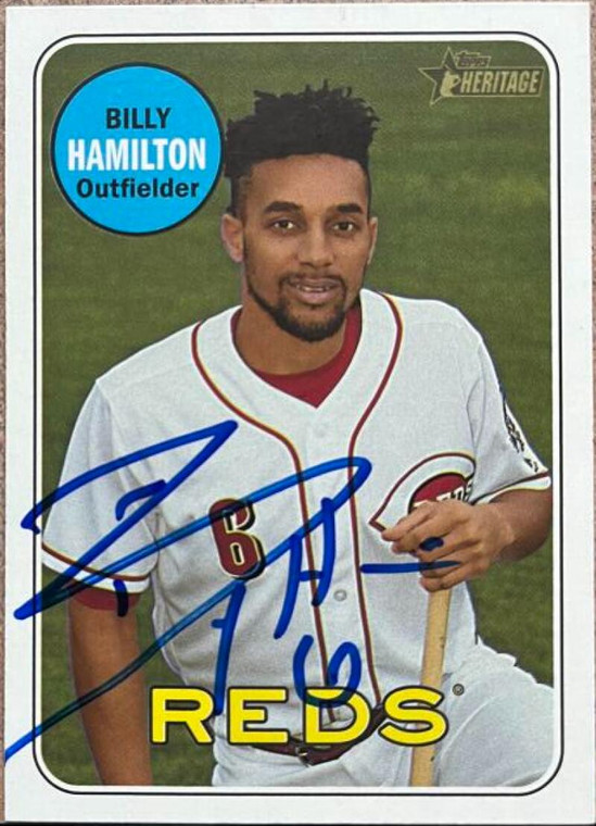 Billy Hamilton Autographed 2018 Topps Heritage #108