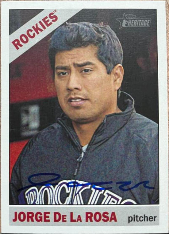 Jorge De La Rosa Autographed 2015 Topps Heritage #205