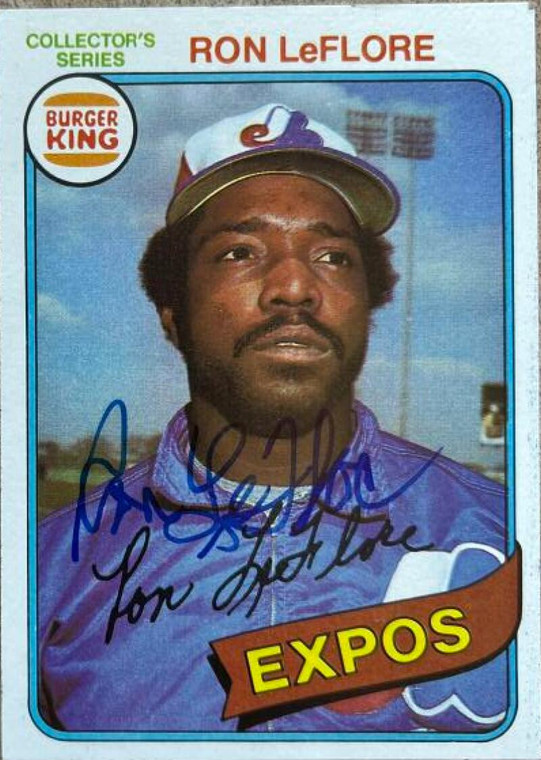 Ron LeFlore Autographed 1980 Topps Burger King Pitch, Hit  & Run #27 Montreal Expos Card