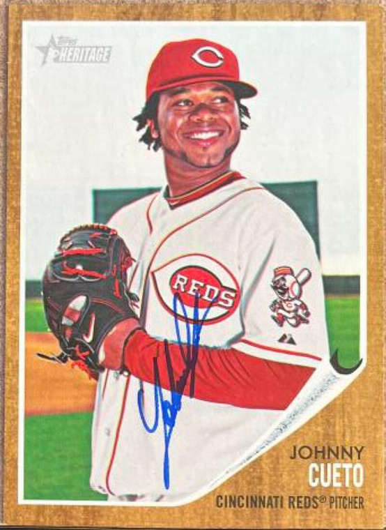 Johnny Cueto Autographed 2011 Topps Heritage #450 SP