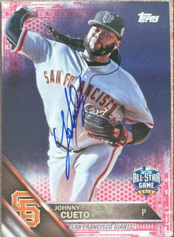 Johnny Cueto Autographed 2016 Topps Update Mother's Day Pink #US252 LE/50