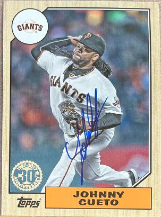 Johnny Cueto Autographed 2017 Topps - 1987 Topps Baseball #87-95